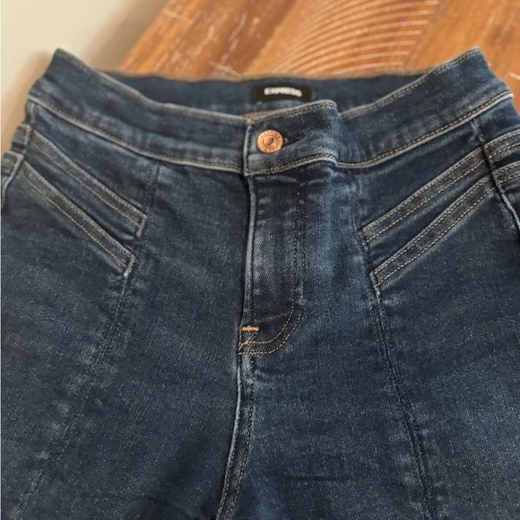 Express Dark Indigo Flare Jeans - Picture 4 of 7